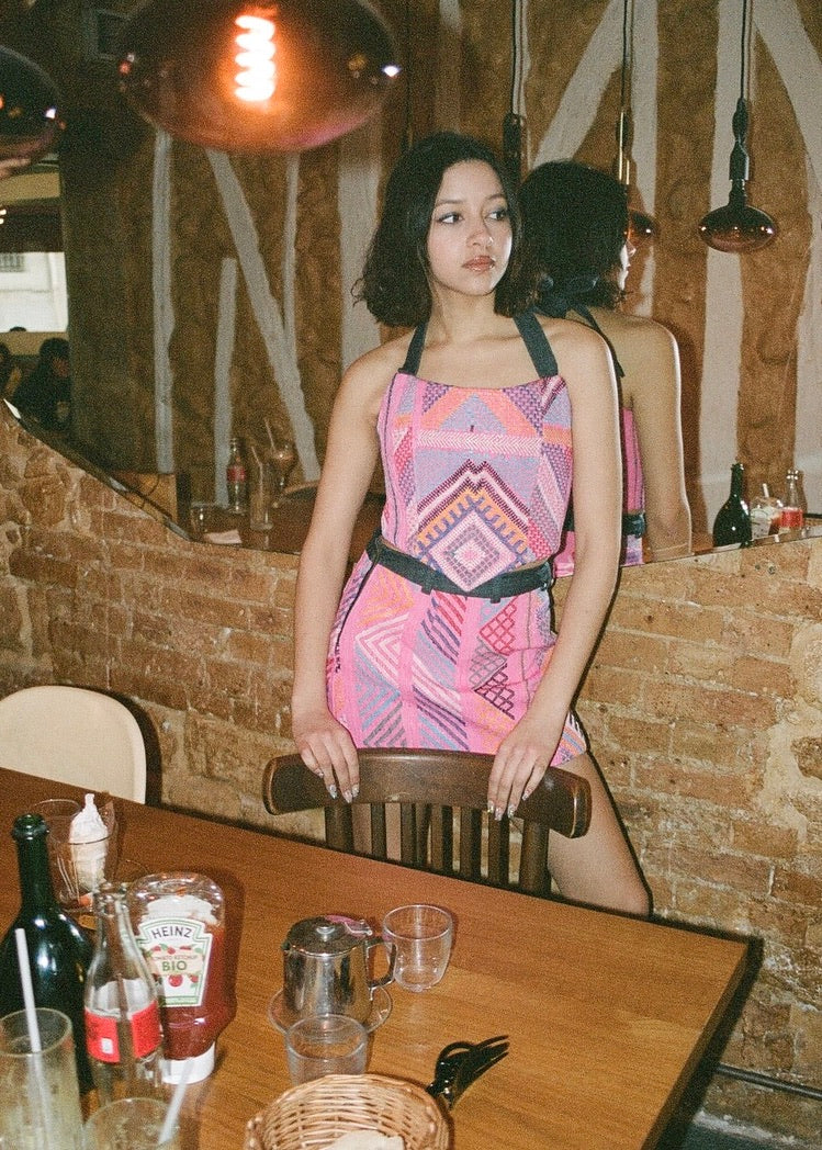 Aziza Halter Corset - Pink
